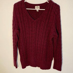 St. John's Bay - Maroon Cable-knit Sweater - 0X